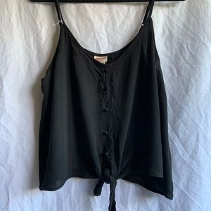 Black Buttoned Crop Top